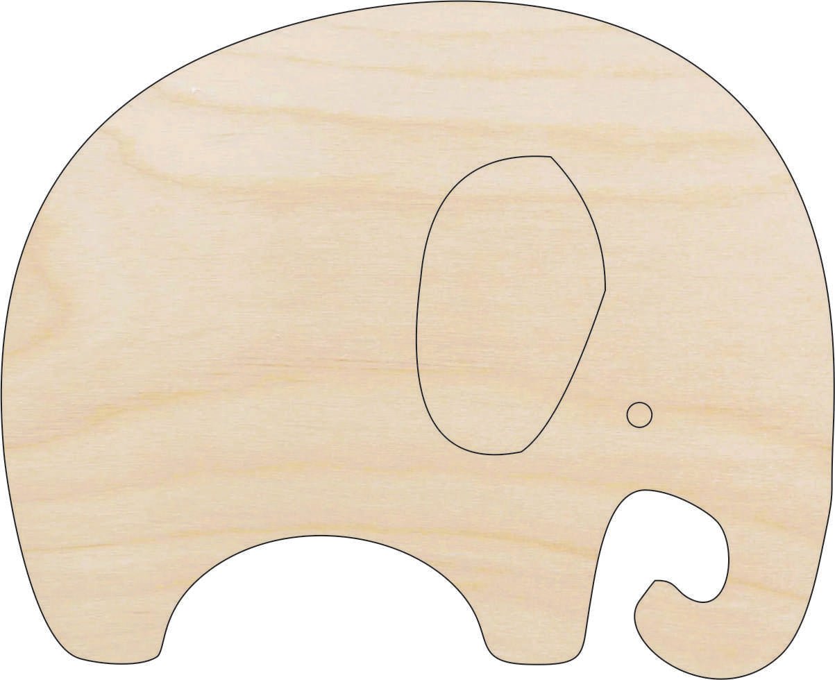 Elephant Wood Craft Shape Laser Cut Baltic Birch Unfinished DIY Wood Art Supplies ELE2 - The Wood Shape Store
