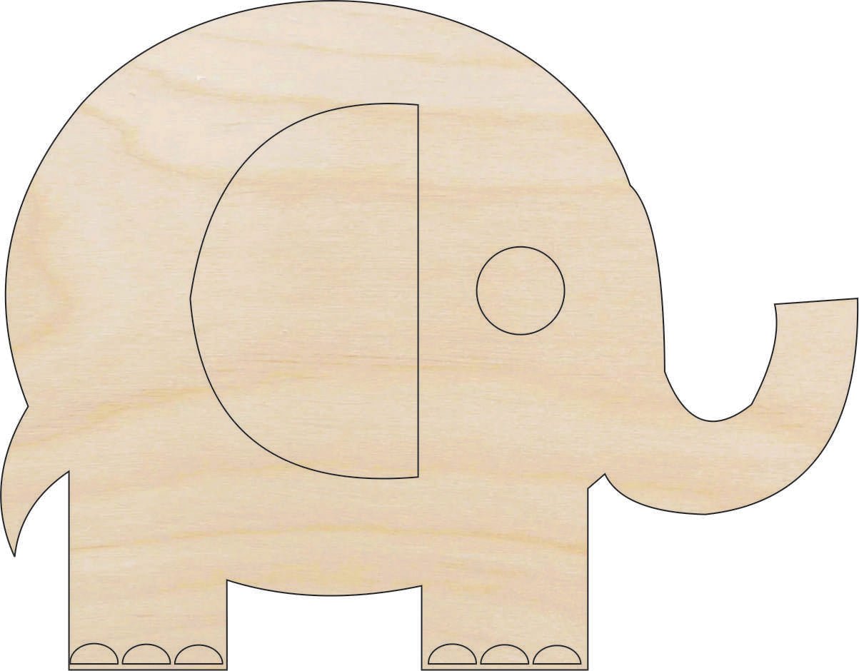 Elephant Wood Craft Shape Laser Cut Baltic Birch Unfinished DIY Wood Art Supplies ELE30 - The Wood Shape Store