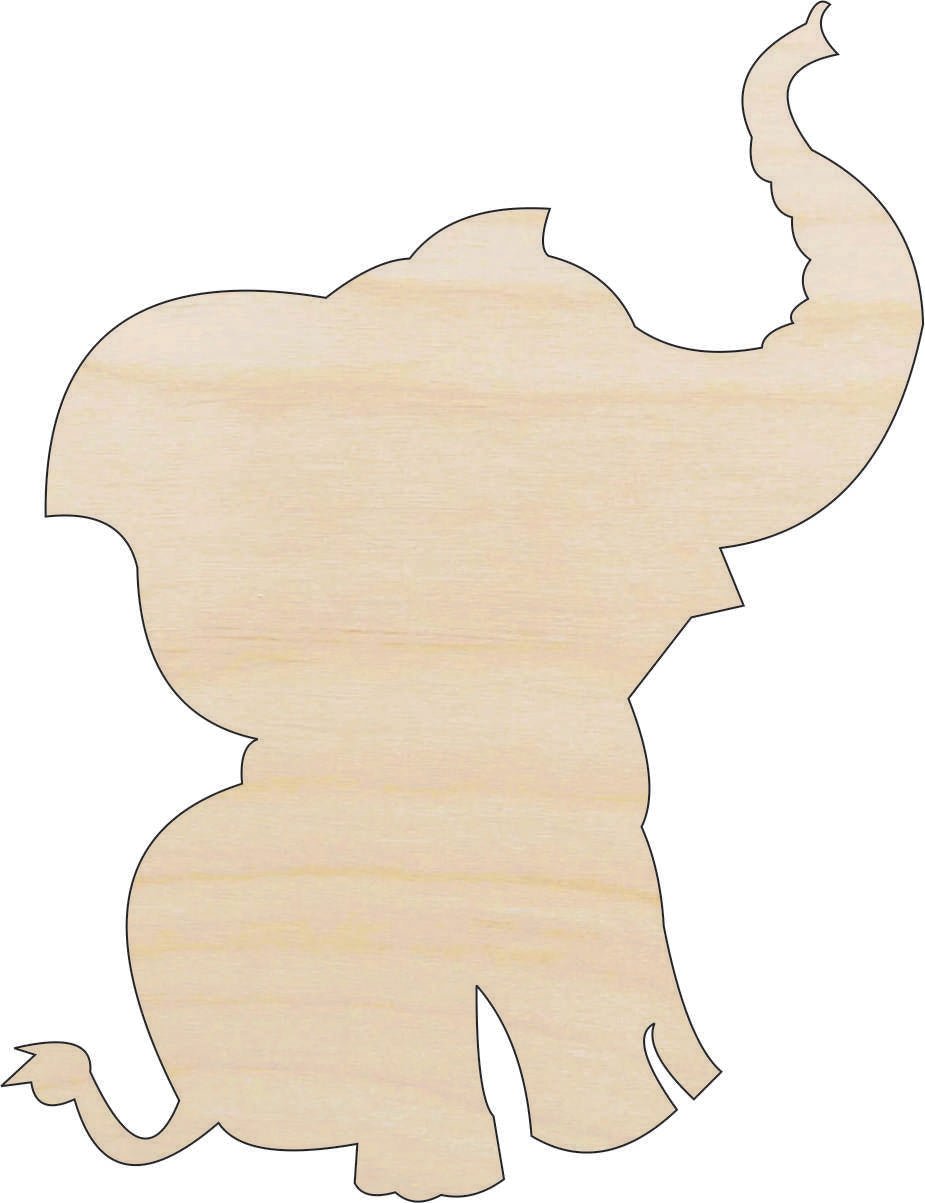 Elephant Wood Craft Shape Laser Cut Baltic Birch Unfinished DIY Wood Art Supplies ELE35 - The Wood Shape Store
