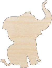 Elephant Wood Craft Shape Laser Cut Baltic Birch Unfinished DIY Wood Art Supplies ELE35 - The Wood Shape Store
