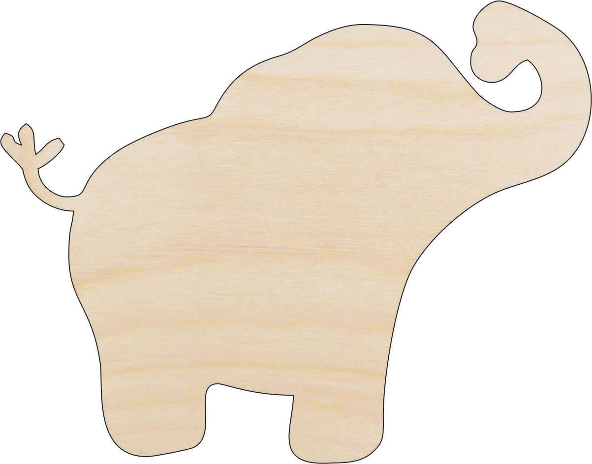 Elephant Wood Craft Shape Laser Cut Baltic Birch Unfinished DIY Wood Art Supplies ELE43 - The Wood Shape Store
