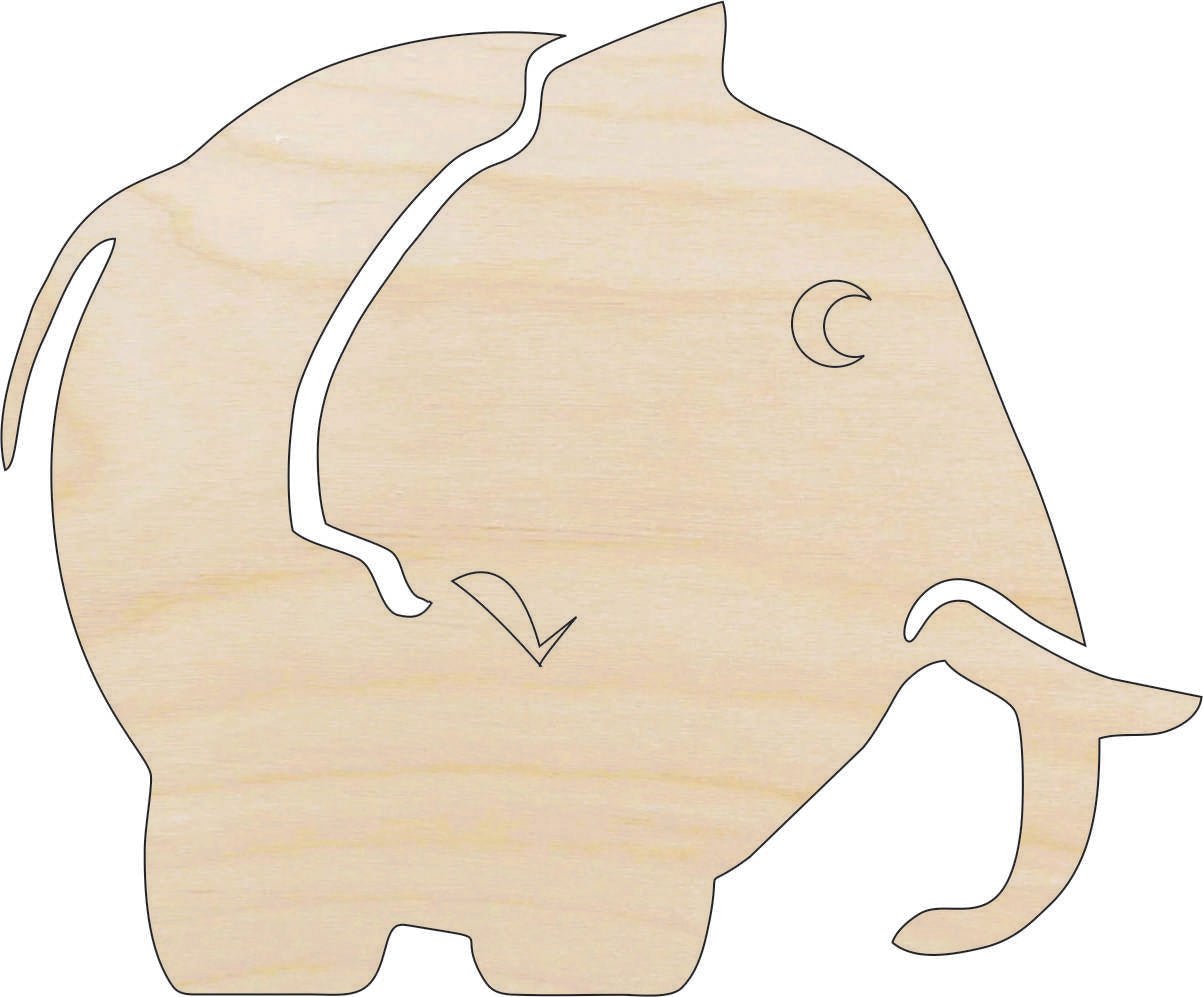 Elephant Wood Craft Shape Laser Cut Baltic Birch Unfinished DIY Wood Art Supplies ELE48 - The Wood Shape Store