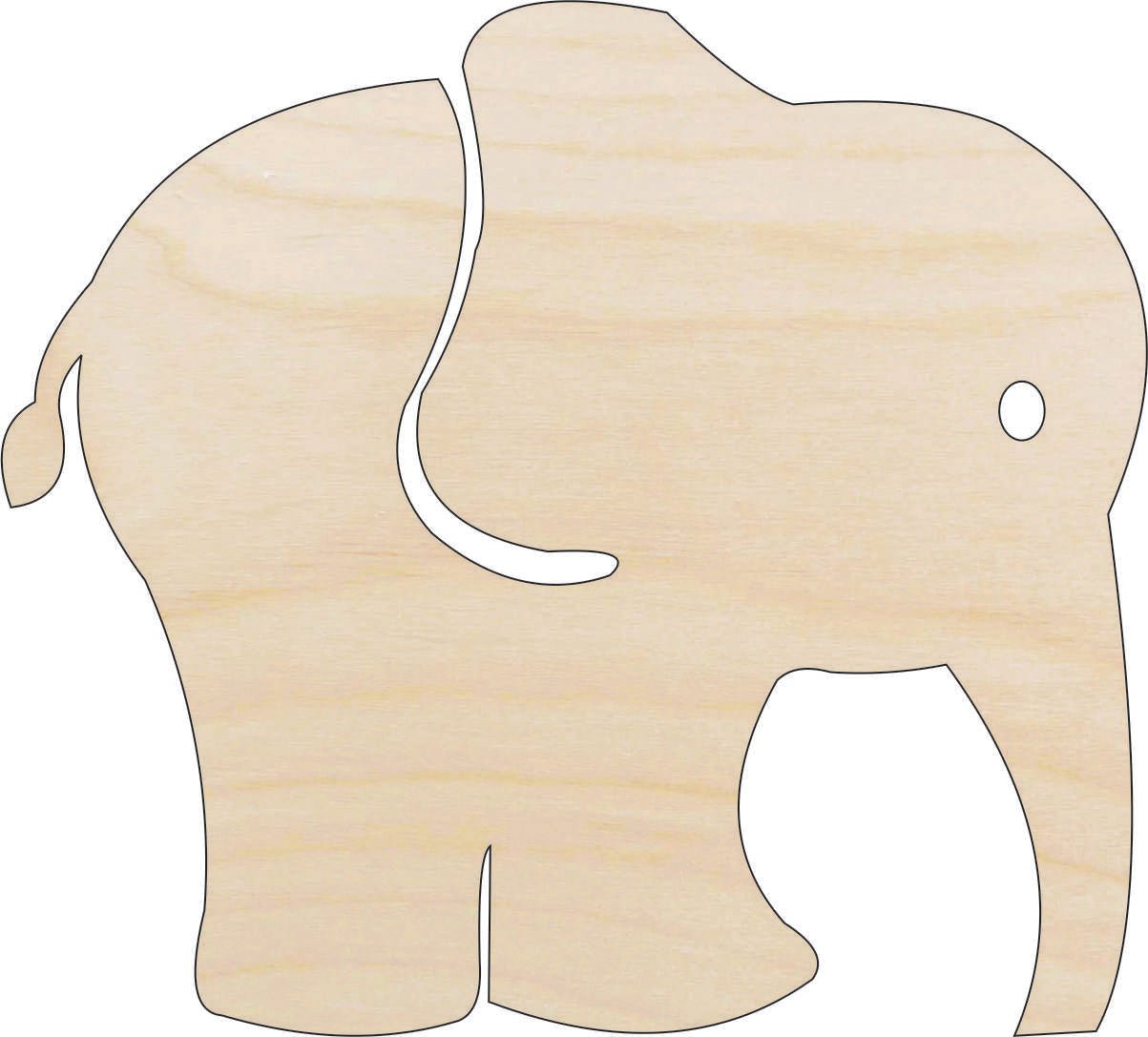 Elephant Wood Craft Shape Laser Cut Baltic Birch Unfinished DIY Wood Art Supplies ELE5 - The Wood Shape Store