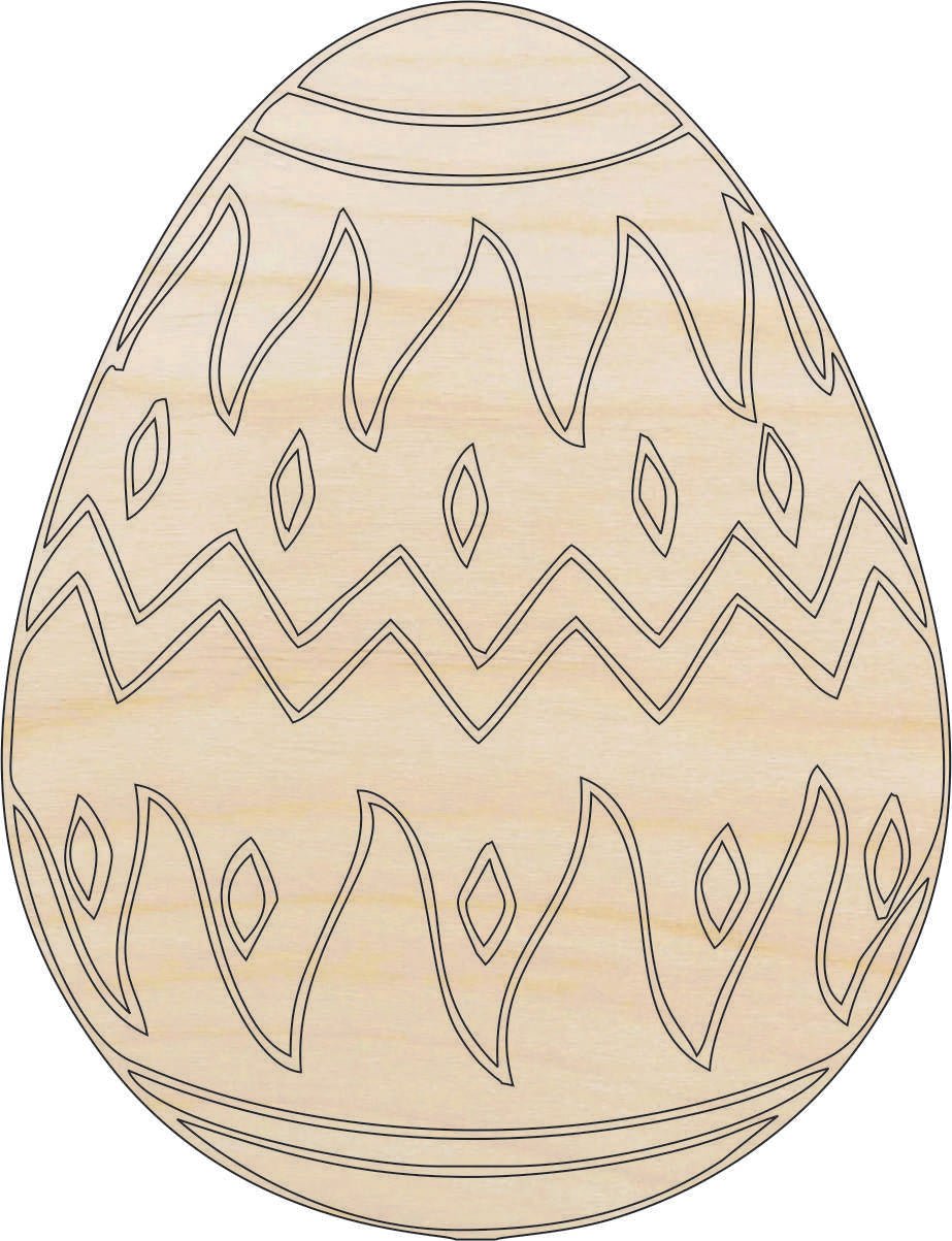 Easter Egg Wood Craft Shape - Laser Cut Baltic Birch Unfinished DIY Wood Art Supplies ESR11 - The Wood Shape Store