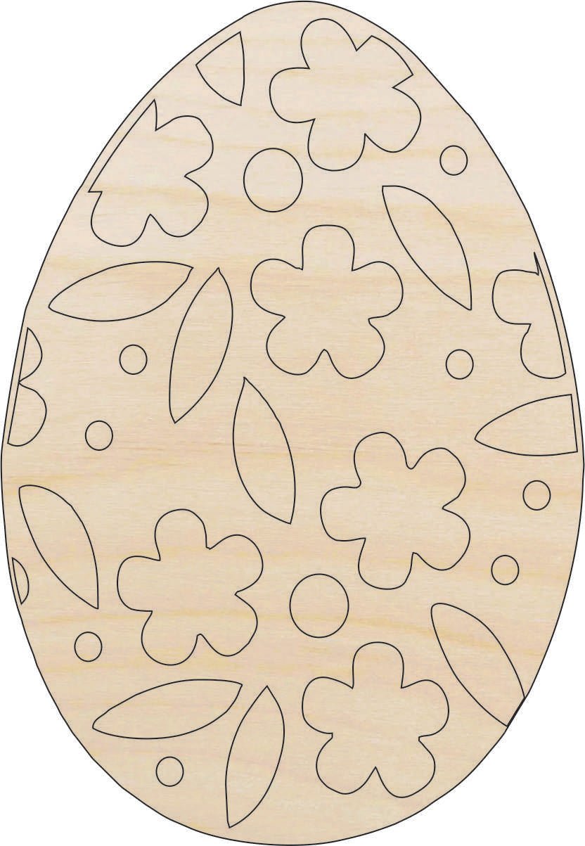 Easter Egg Wood Craft Shape - Laser Cut Baltic Birch Unfinished DIY Wood Art Supplies ESR12 - The Wood Shape Store