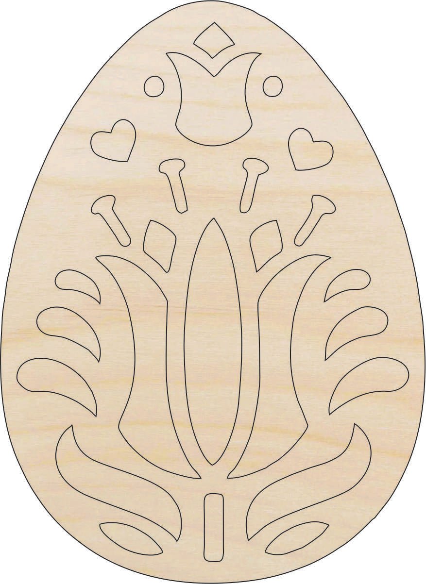 Easter Egg Wood Craft Shape - Laser Cut Baltic Birch Unfinished DIY Wood Art Supplies ESR14 - The Wood Shape Store