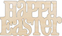 Happy Easter Wood Craft Shape - Laser Cut Baltic Birch Unfinished DIY Wood Art Supplies ESR20 - The Wood Shape Store