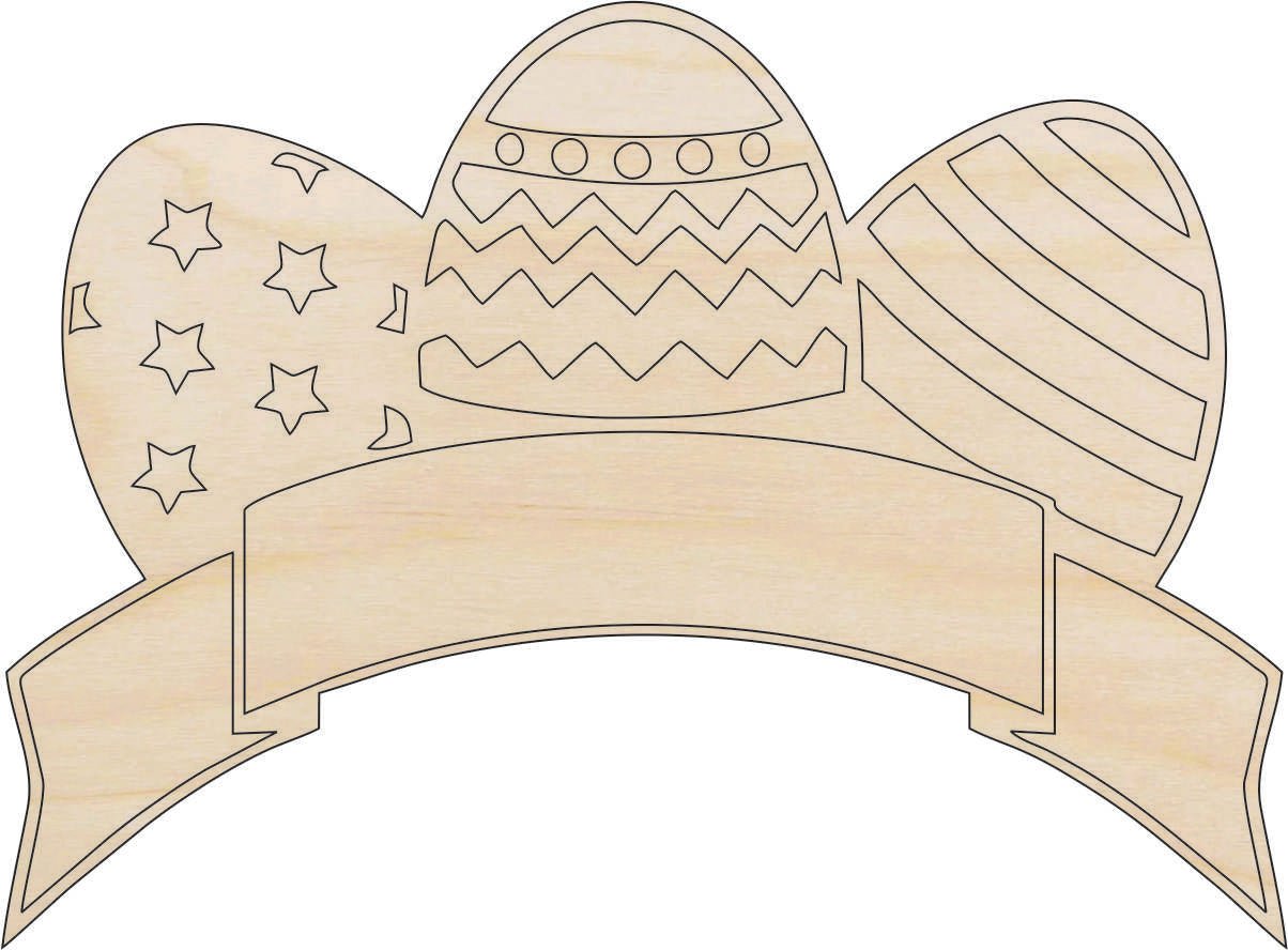 Easter Egg Wood Craft Shape - Laser Cut Baltic Birch Unfinished DIY Wood Art Supplies ESR24 - The Wood Shape Store