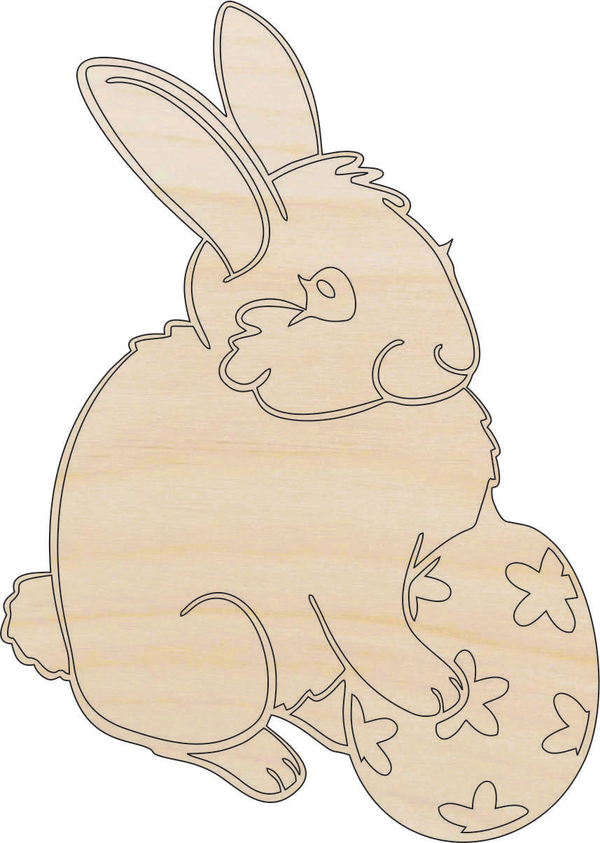 Bunny - Laser Cut Out Unfinished Wood Craft Shape ESR25 Bunny - Laser Cut Out Unfinished Wood Craft Shape ESR25