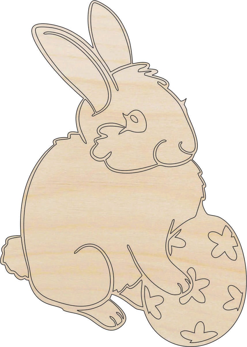 Bunny Wood Craft Shape - Laser Cut Baltic Birch Unfinished DIY Wood Art Supplies ESR25 - The Wood Shape Store