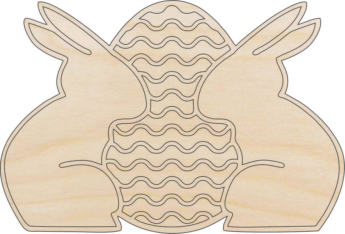 Bunny Wood Craft Shape - Laser Cut Baltic Birch Unfinished DIY Wood Art Supplies ESR26 - The Wood Shape Store