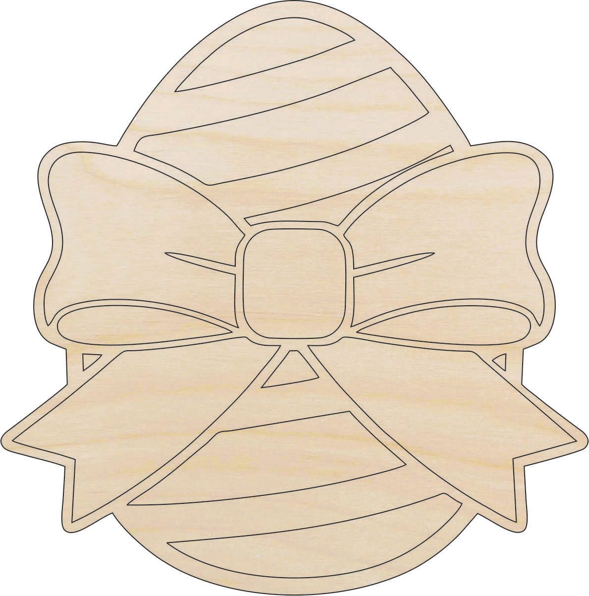 Easter Egg Wood Craft Shape - Laser Cut Baltic Birch Unfinished DIY Wood Art Supplies ESR28 - The Wood Shape Store