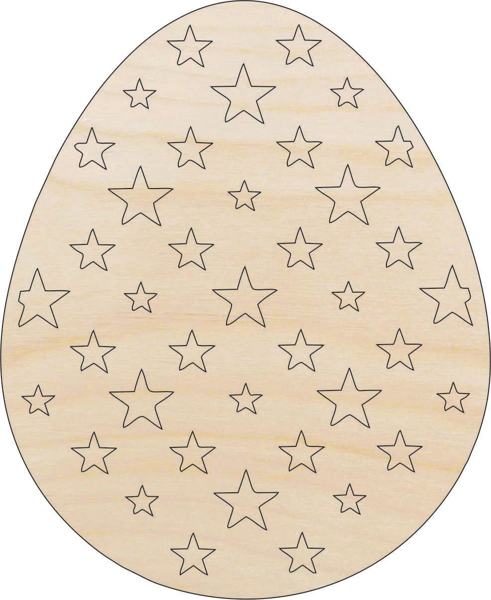 Easter Egg Wood Craft Shape - Laser Cut Baltic Birch Unfinished DIY Wood Art Supplies ESR29 - The Wood Shape Store