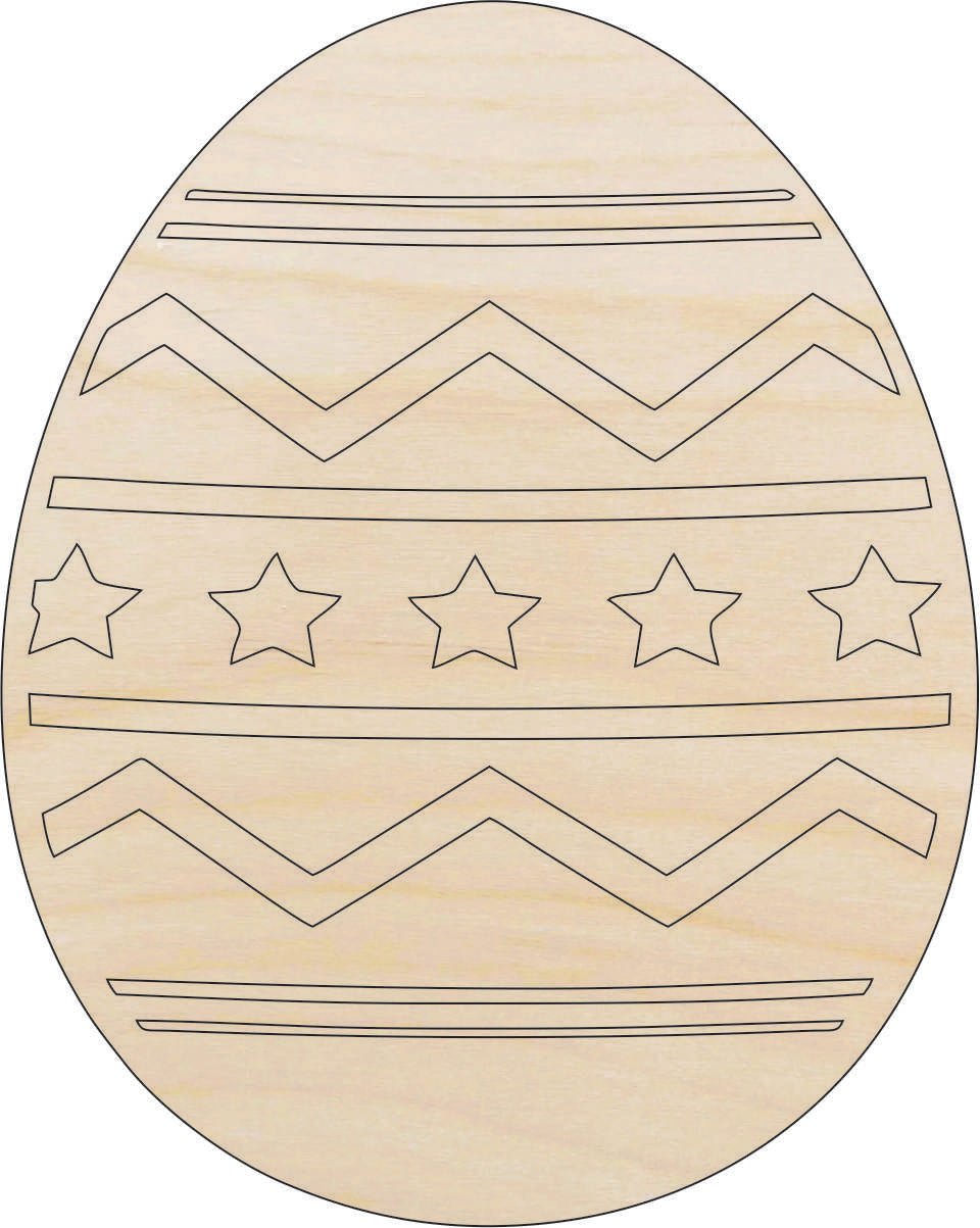Easter Egg Wood Craft Shape - Laser Cut Baltic Birch Unfinished DIY Wood Art Supplies ESR34 - The Wood Shape Store