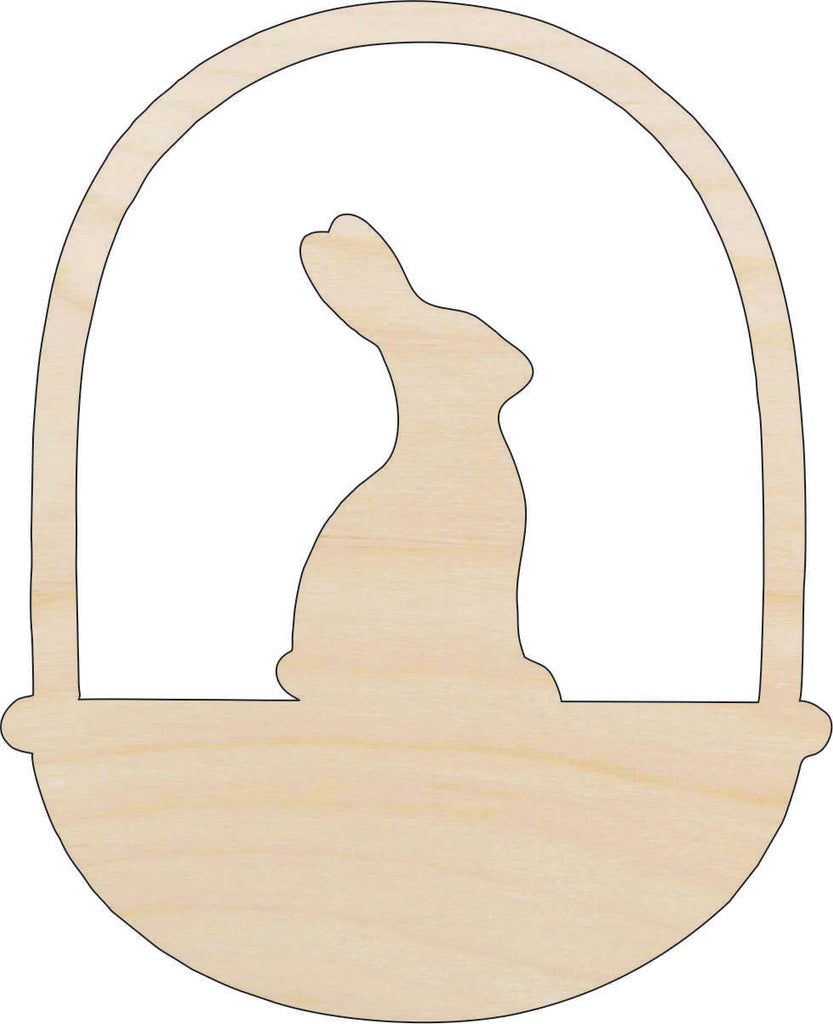 Bunny in an Easter Basket - Laser Cut Wood Shape ESR38