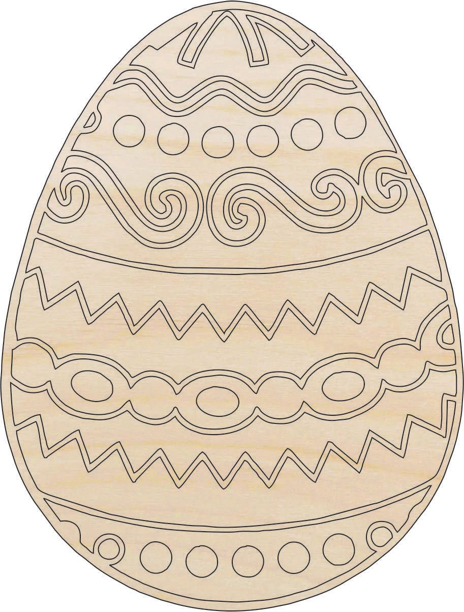 Easter Egg Wood Craft Shape - Laser Cut Baltic Birch Unfinished DIY Wood Art Supplies ESR3 - The Wood Shape Store