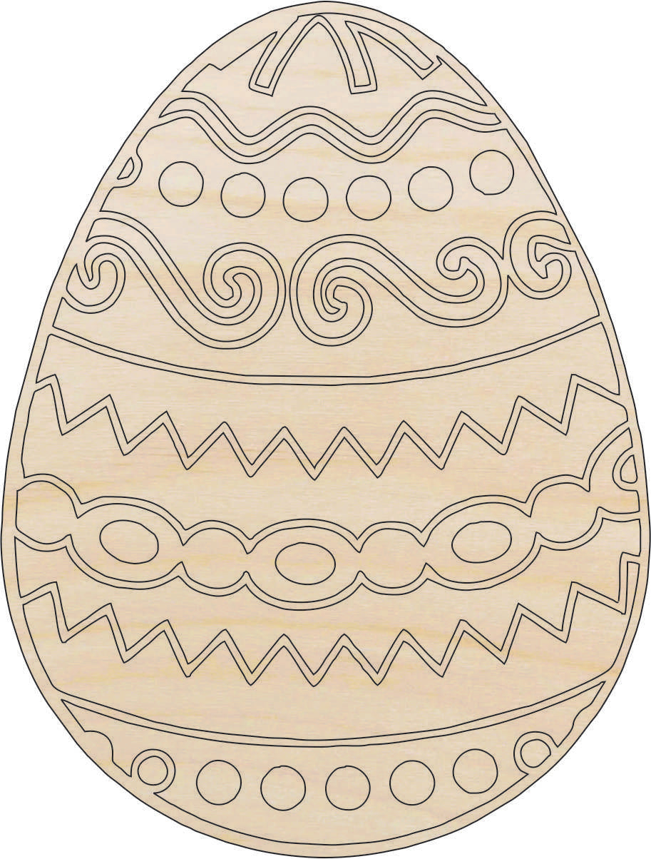 Easter Egg - Laser Cut Out Unfinished Wood Craft Shape ESR3 Easter Egg - Laser Cut Out Unfinished Wood Craft Shape ESR3
