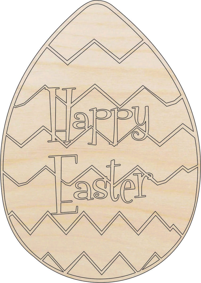 Easter Egg Wood Craft Shape - Laser Cut Baltic Birch Unfinished DIY Wood Art Supplies ESR5 - The Wood Shape Store