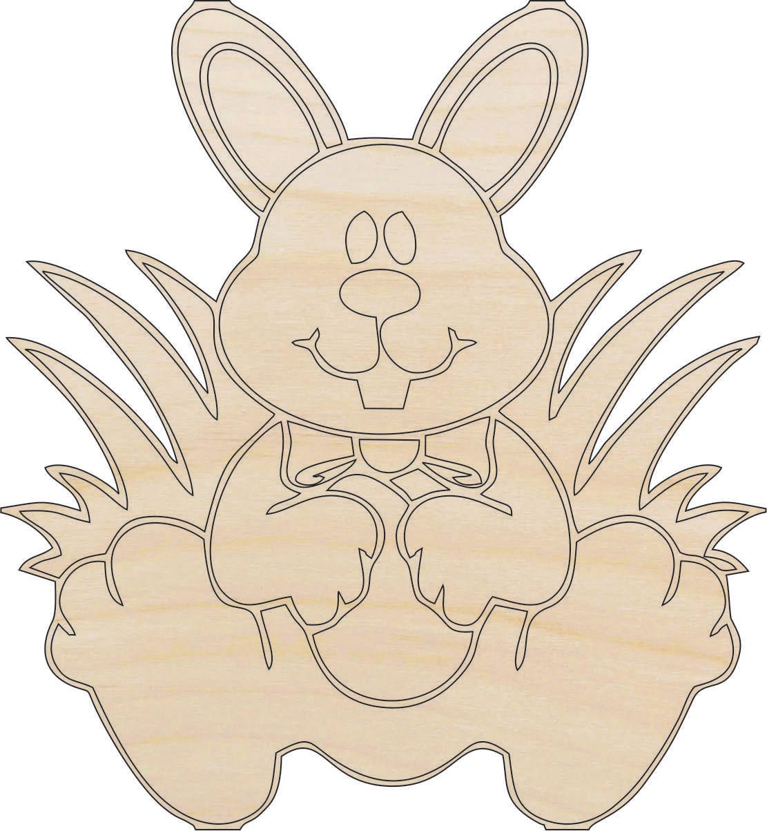 Bunny Wood Craft Shape - Laser Cut Baltic Birch Unfinished DIY Wood Art Supplies ESR6 - The Wood Shape Store