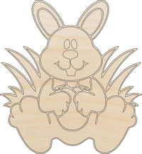 Bunny Wood Craft Shape - Laser Cut Baltic Birch Unfinished DIY Wood Art Supplies ESR6 - The Wood Shape Store