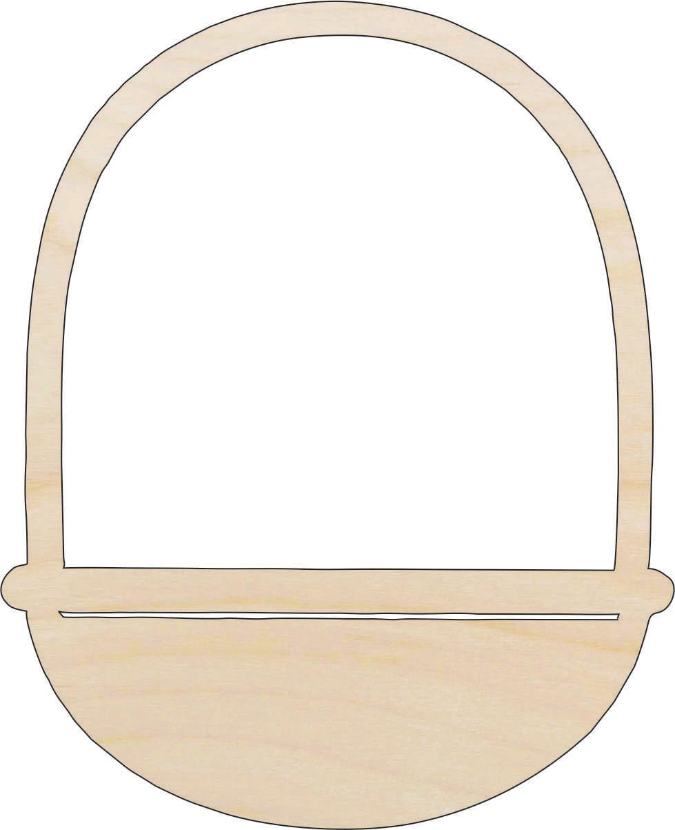 Easter Basket Wood Craft Shape - Laser Cut Baltic Birch Unfinished DIY Wood Art Supplies ESR9 - The Wood Shape Store