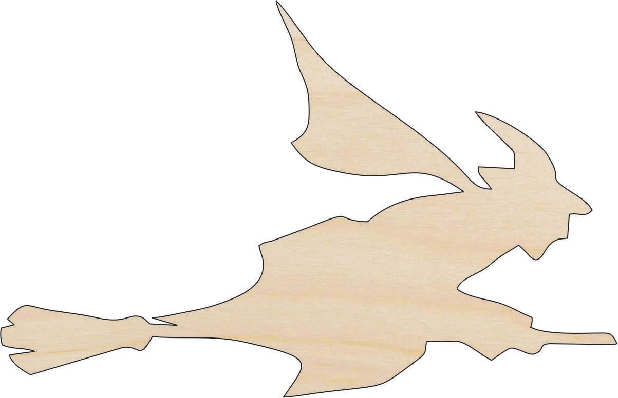 Witch Wood Craft Shape - Laser Cut Baltic Birch Unfinished DIY Wood Art Supplies FAL101 - The Wood Shape Store