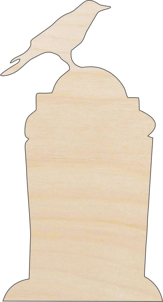 Raven & Tombstone Wood Craft Shape – Laser Cut Baltic Birch Unfinished DIY Art Supplies FAL104 - The Wood Shape Store