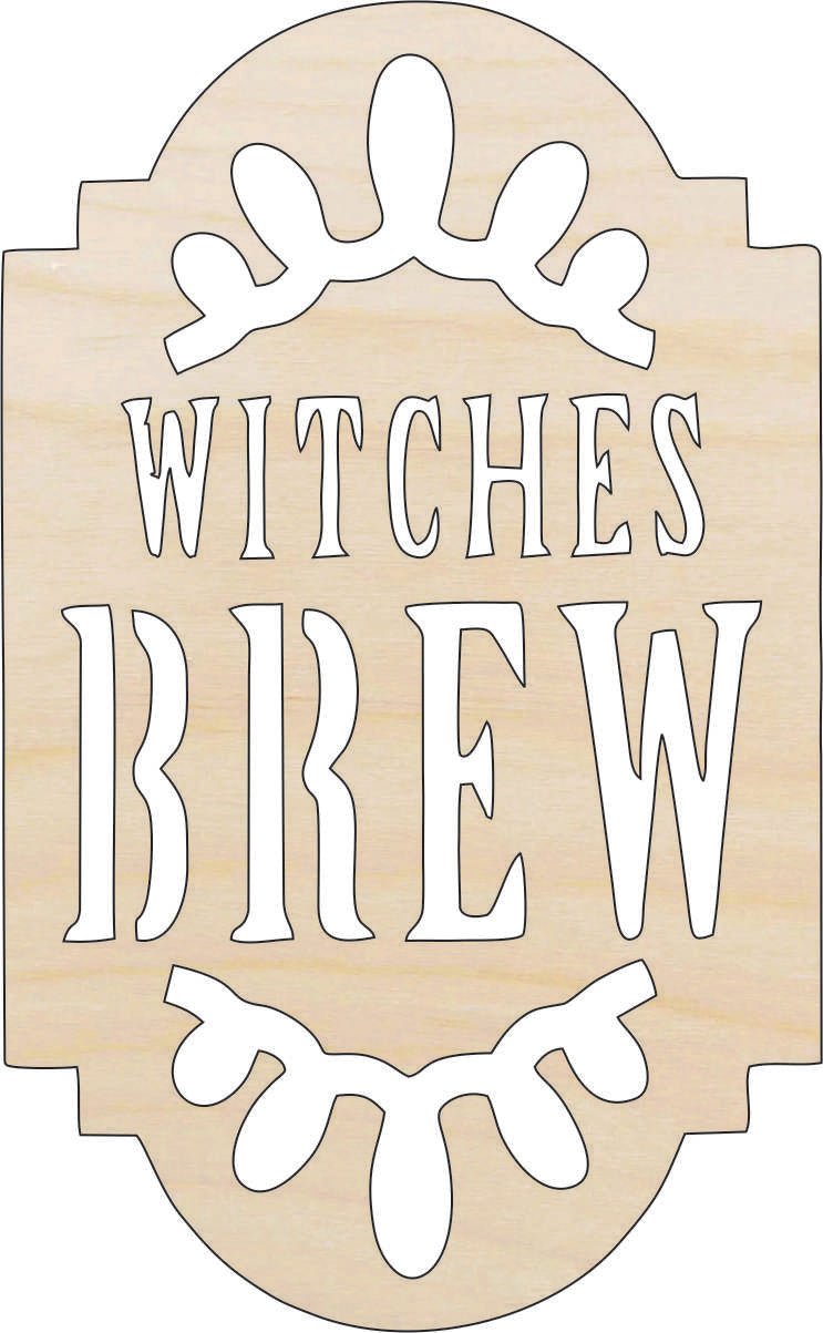 Witches Brew Wood Craft Shape - Laser Cut Baltic Birch Unfinished DIY Wood Art Supplies FAL10 - The Wood Shape Store