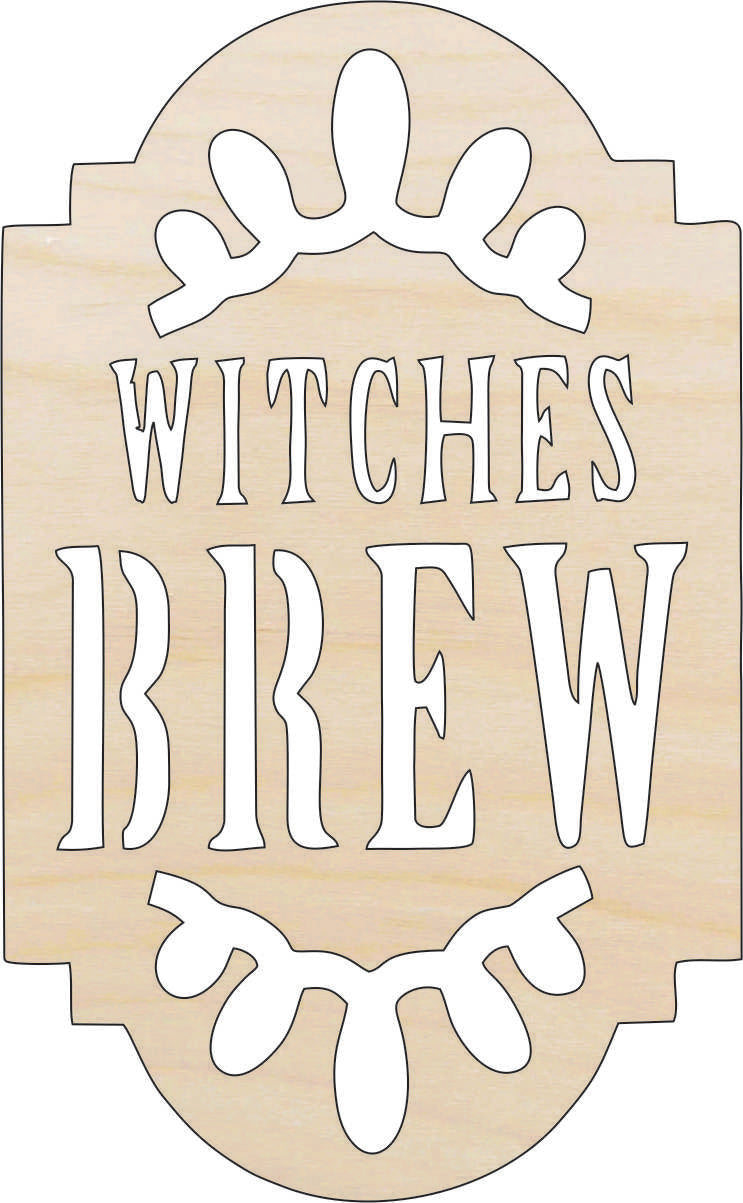 Sign Witches Brew - Laser Cut Out Unfinished Wood Craft Shape FAL10 Sign Witches Brew - Laser Cut Out Unfinished Wood Craft Shape FAL10