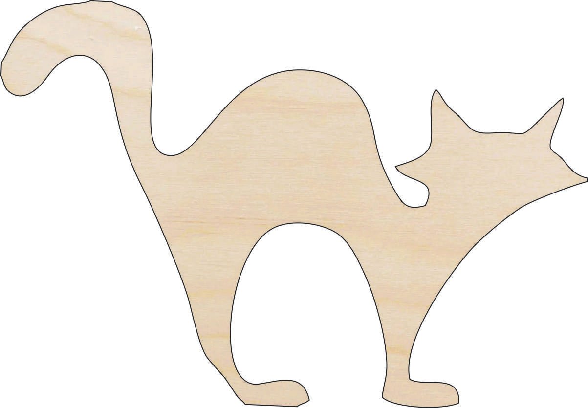 Cat Wood Craft Shape - Laser Cut Baltic Birch Unfinished DIY Wood Art Supplies FAL115 - The Wood Shape Store
