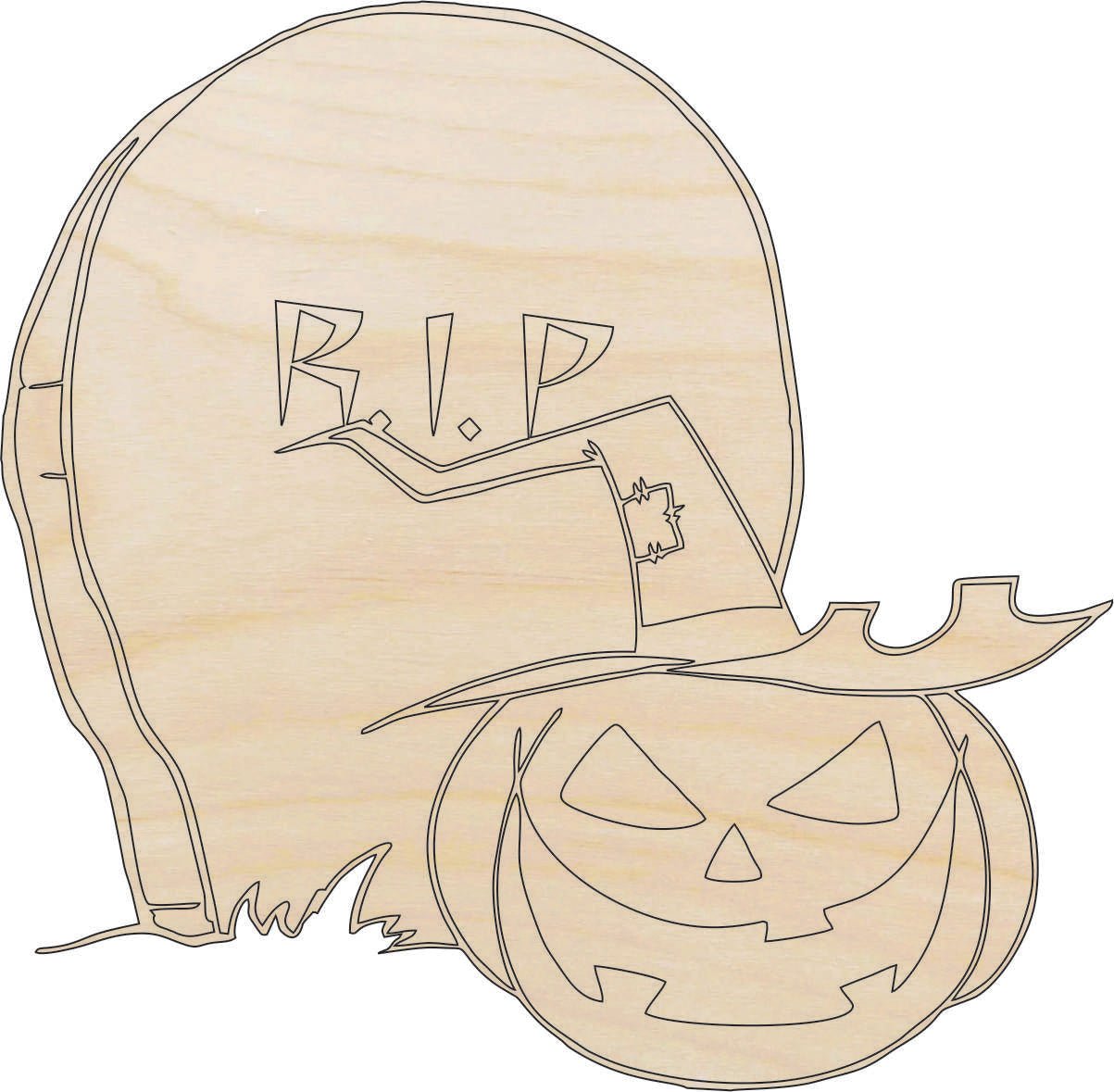 Tombstone Wood Craft Shape - Laser Cut Baltic Birch Unfinished DIY Wood Art Supplies FAL126 - The Wood Shape Store