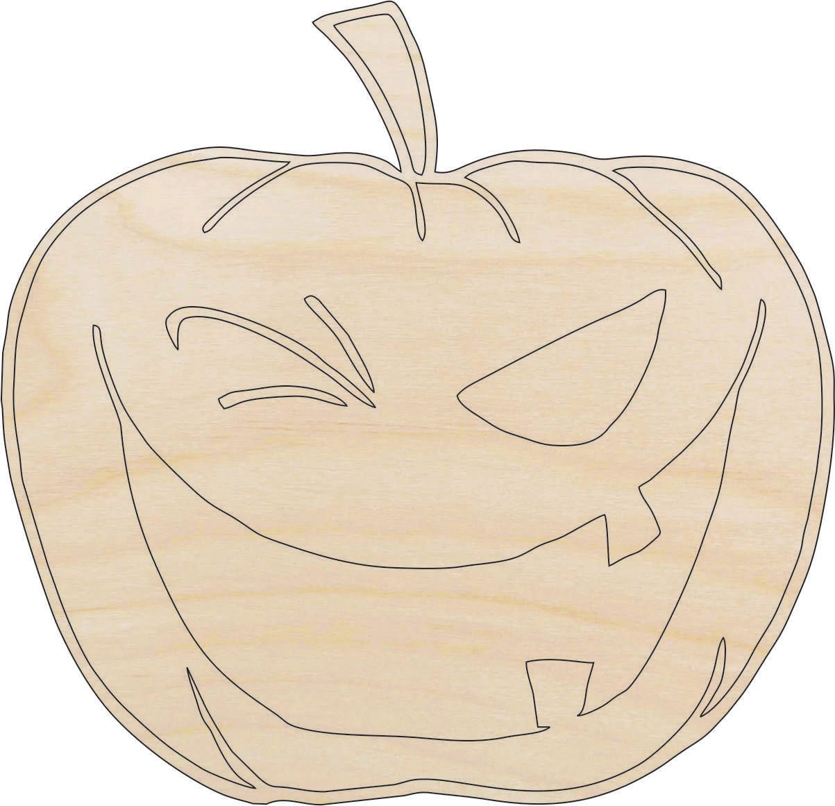 Pumpkin Wood Craft Shape – Laser Cut Baltic Birch Unfinished DIY Wood Art Supplies FAL128 - The Wood Shape Store