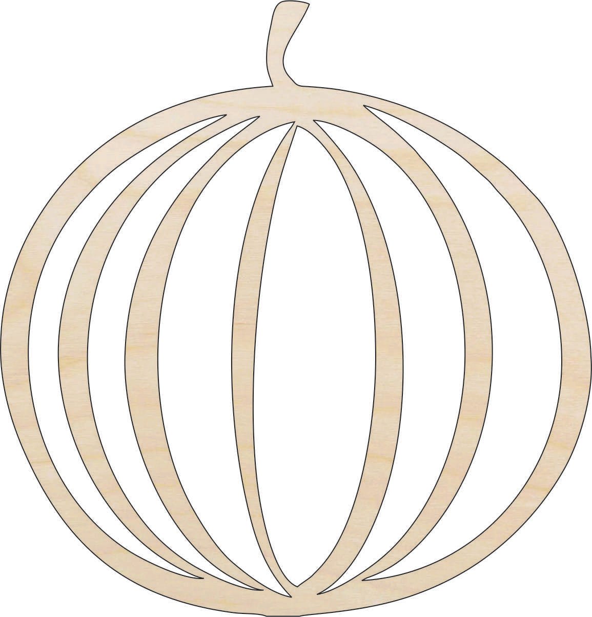 Pumpkin Wood Craft Shape - Laser Cut Baltic Birch Unfinished DIY Wood Art Supplies FAL129 - The Wood Shape Store