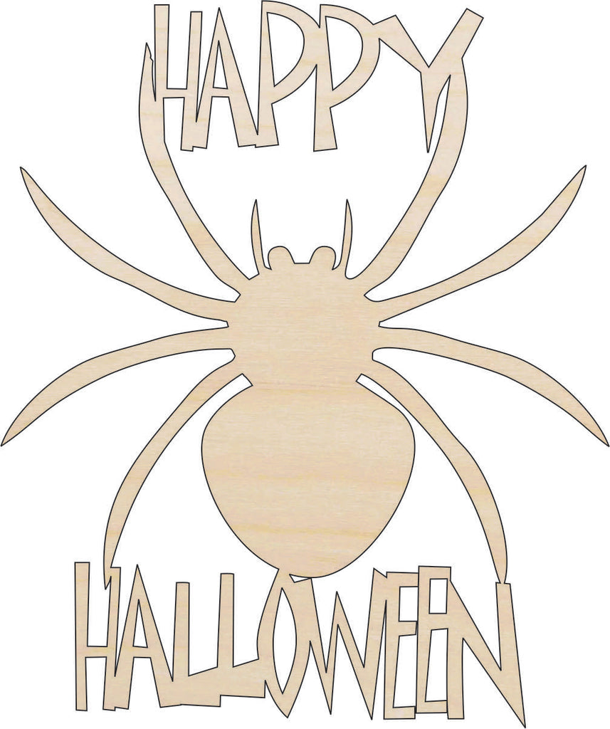 Happy Halloween Spider - Laser Cut Wood Shape FAL135