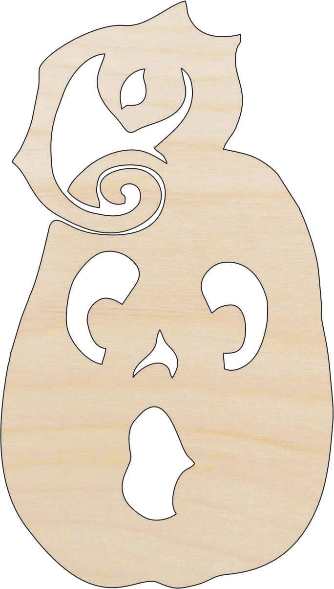 Pumpkin Wood Craft Shape – Laser Cut Baltic Birch Unfinished DIY Wood Art Supplies FAL140 - The Wood Shape Store