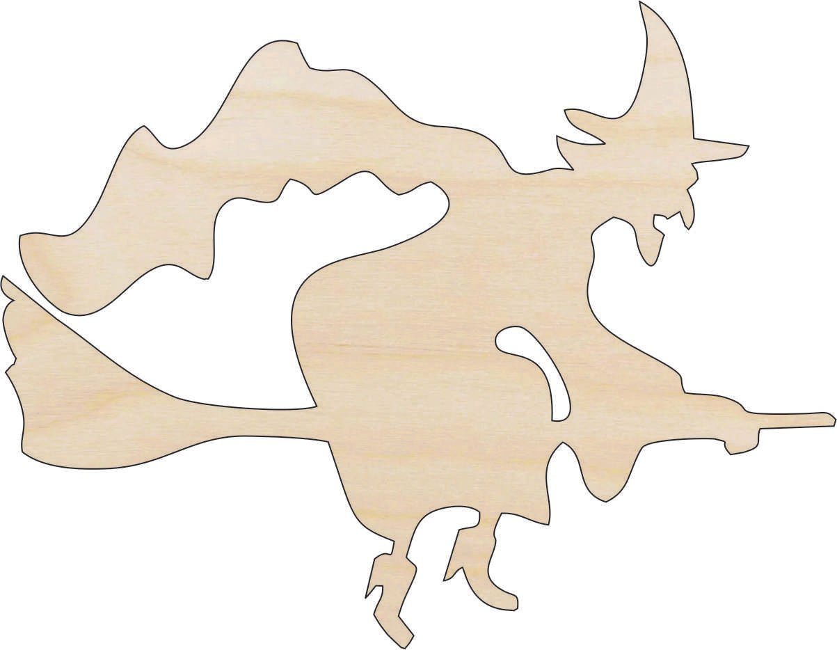 Witch Wood Craft Shape - Laser Cut Baltic Birch Unfinished DIY Wood Art Supplies FAL145 - The Wood Shape Store