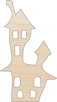 Haunted House Wood Craft Shape - Laser Cut Baltic Birch Unfinished DIY Wood Art Supplies FAL151 - The Wood Shape Store