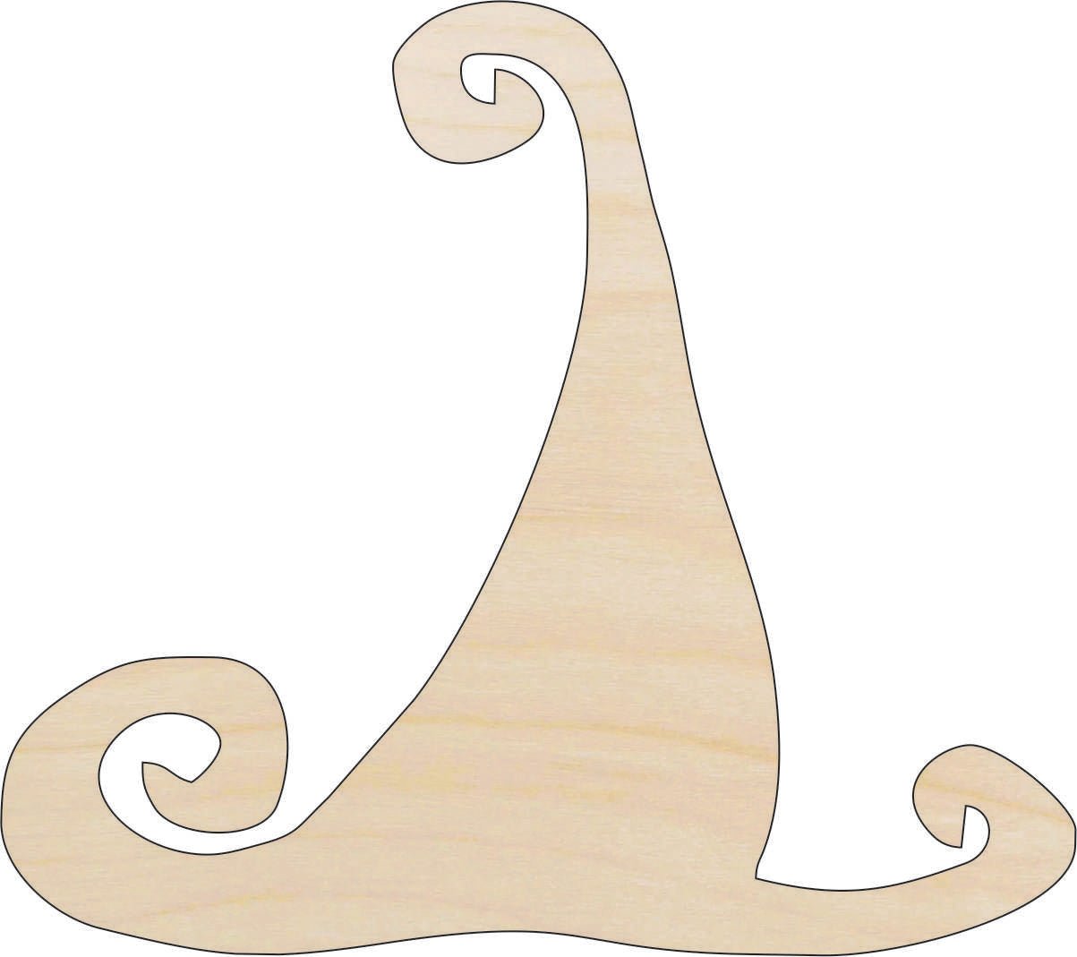 Witch Hat Wood Craft Shape - Laser Cut Baltic Birch Unfinished DIY Wood Art Supplies FAL152 - The Wood Shape Store
