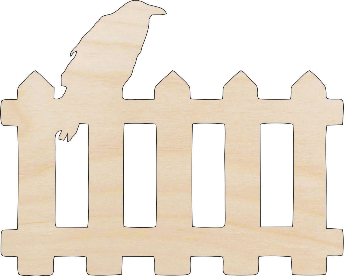 Raven & Fence Wood Craft Shape - Laser Cut Baltic Birch Unfinished DIY Wood Art Supplies FAL157 - The Wood Shape Store