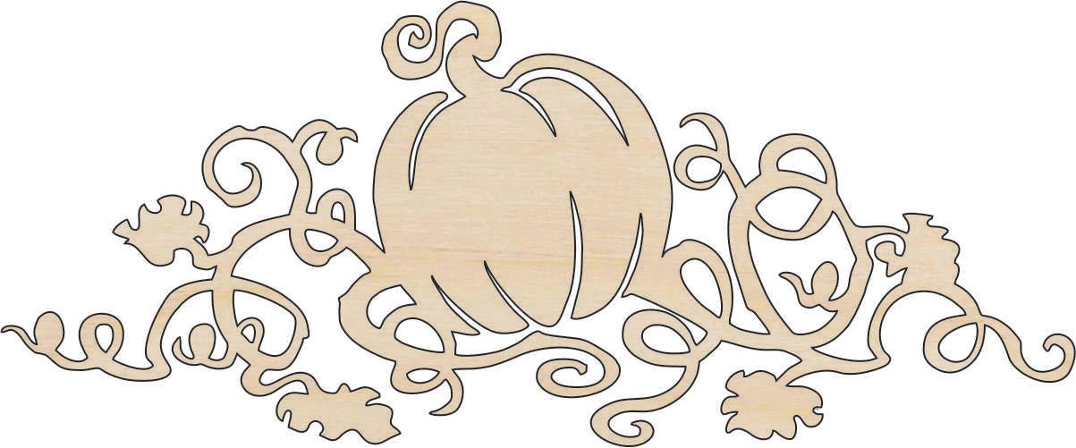 Pumpkin Wood Craft Shape - Laser Cut Baltic Birch Unfinished DIY Wood Art Supplies FAL160 - The Wood Shape Store
