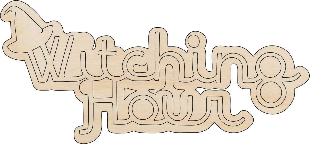 Witching Hour - Wood Craft Shape – Laser Cut Baltic Birch Unfinished DIY Art Supplies FAL180 - The Wood Shape Store