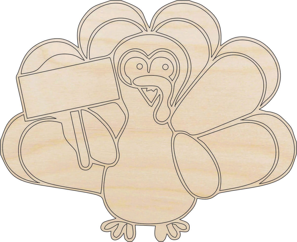 Turkey Wood Craft Shape - Laser Cut Baltic Birch Unfinished DIY Wood Art Supplies FAL181 - The Wood Shape Store