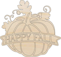 Pumpkin Wood Craft Shape - Laser Cut Baltic Birch Unfinished DIY Wood Art Supplies FAL185 - The Wood Shape Store