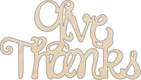 Give Thanks Wood Craft Shape - Laser Cut Baltic Birch Unfinished DIY Wood Art Supplies FAL18 - The Wood Shape Store