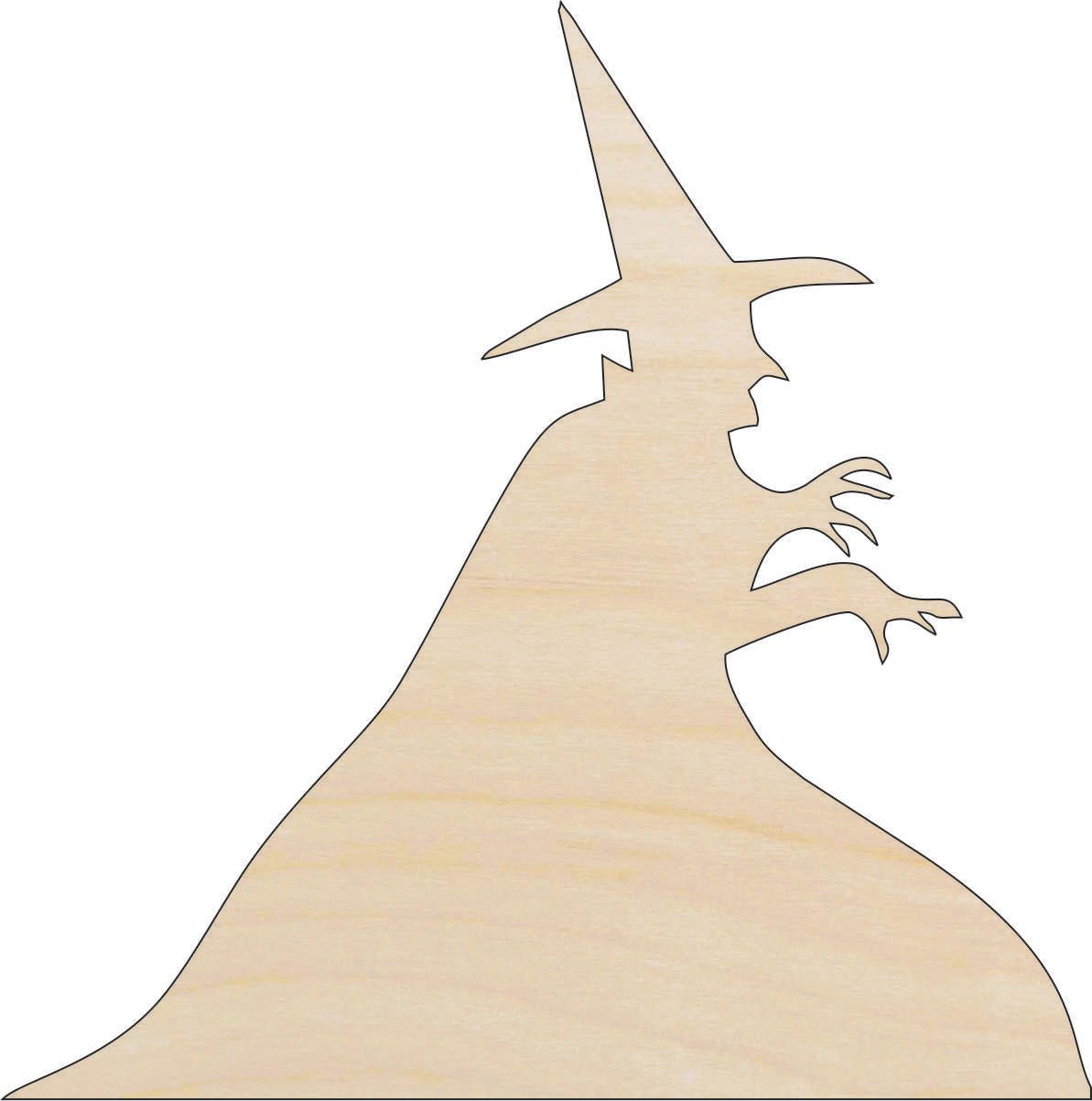 Witch Wood Craft Shape - Laser Cut Baltic Birch Unfinished DIY Wood Art Supplies FAL191 - The Wood Shape Store