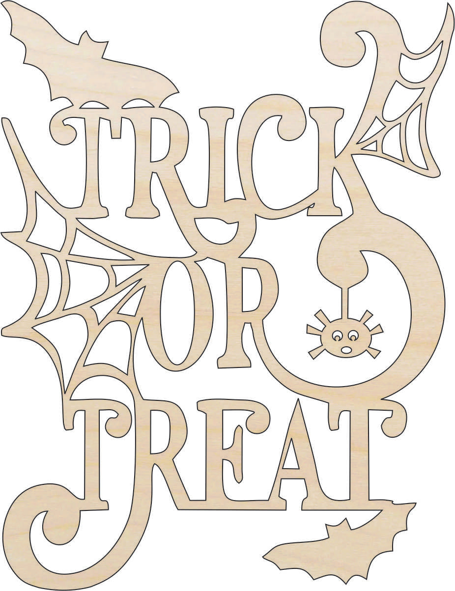 Word Trick or Treat - Laser Cut Out Unfinished Wood Craft Shape FAL208 Word Trick or Treat - Laser Cut Out Unfinished Wood Craft Shape FAL208