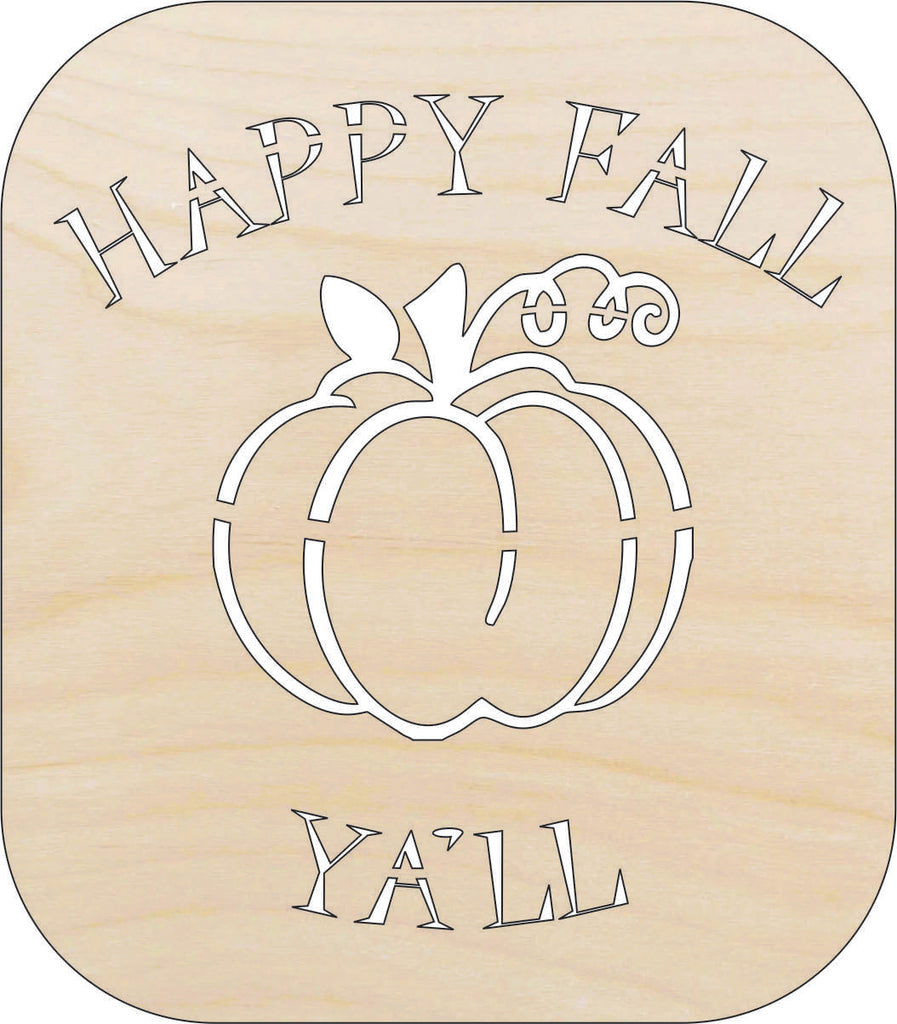 Sign Happy Fall - Laser Cut Out Unfinished Wood Craft Shape FAL214
