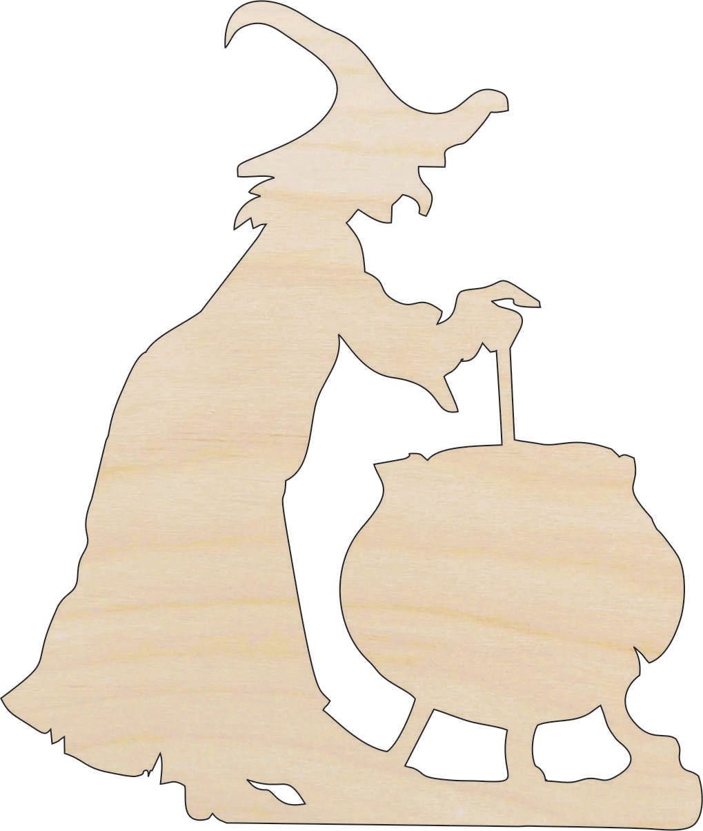 Witch Wood Craft Shape - Laser Cut Baltic Birch Unfinished DIY Wood Art Supplies FAL215 - The Wood Shape Store