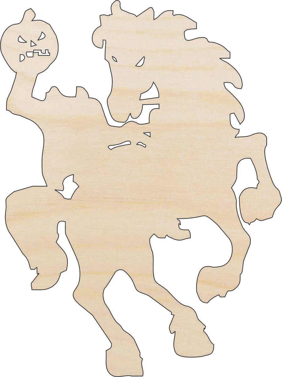 Headless Horseman Wood Craft Shape - Laser Cut Baltic Birch Unfinished Art Supplies FAL220 - The Wood Shape Store