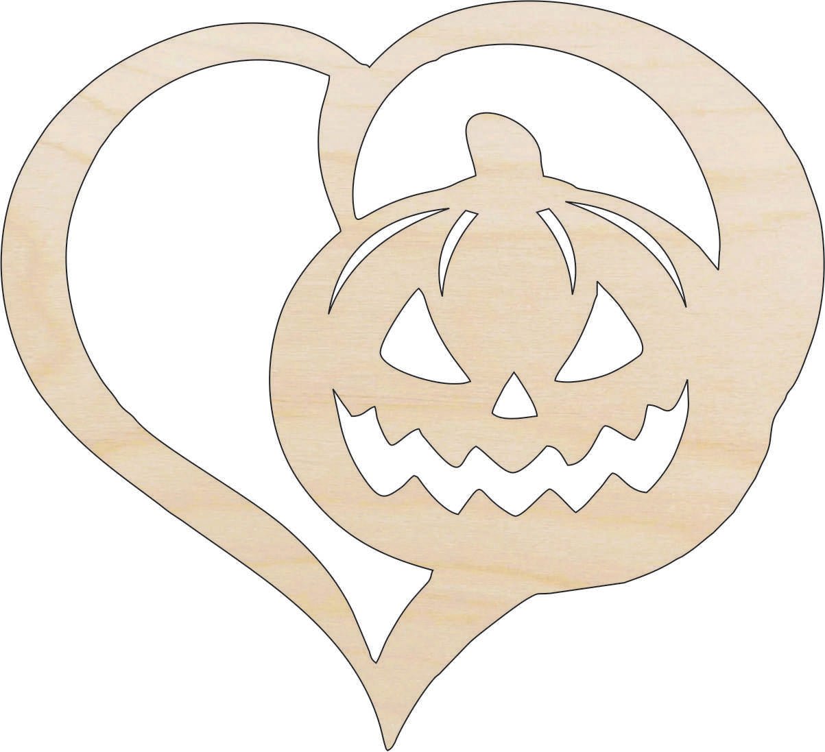 Pumpkin Love Wood Craft Shape – Laser Cut Baltic Birch Unfinished DIY Wood Art Supplies FAL221 - The Wood Shape Store